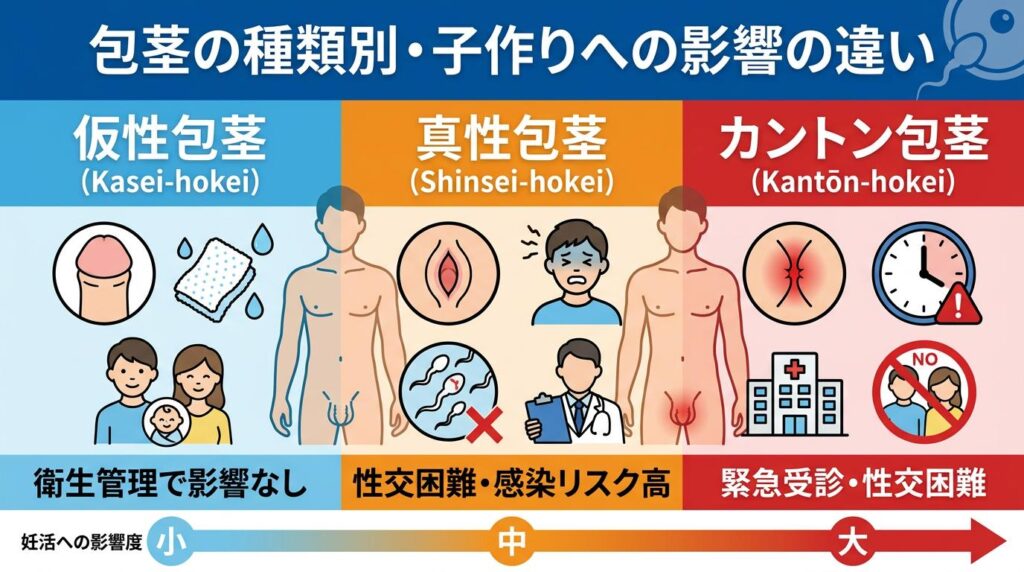 包茎の種類別・子作りへの影響の違い