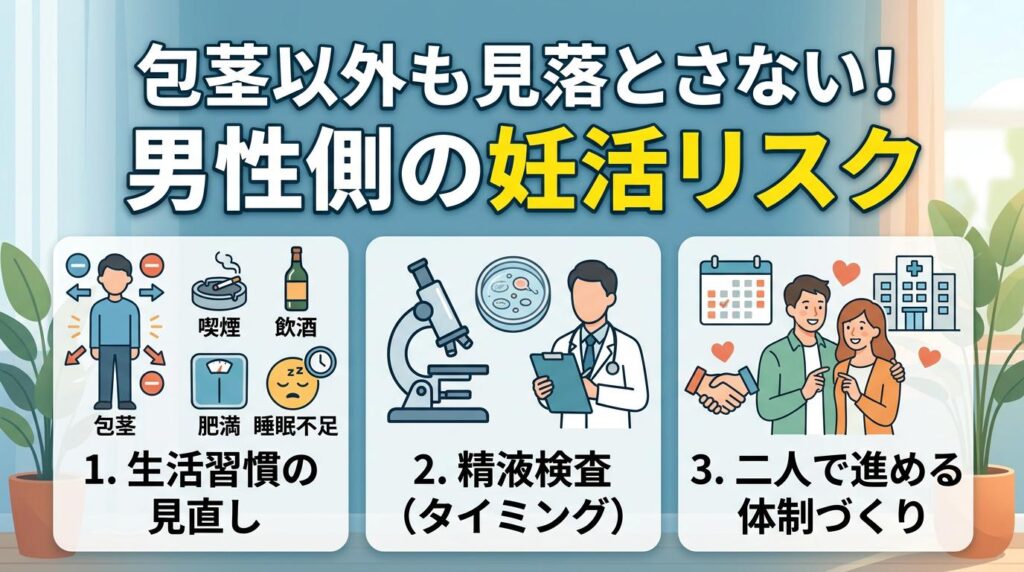 包茎以外で見落としがちな男性側の妊活リスク