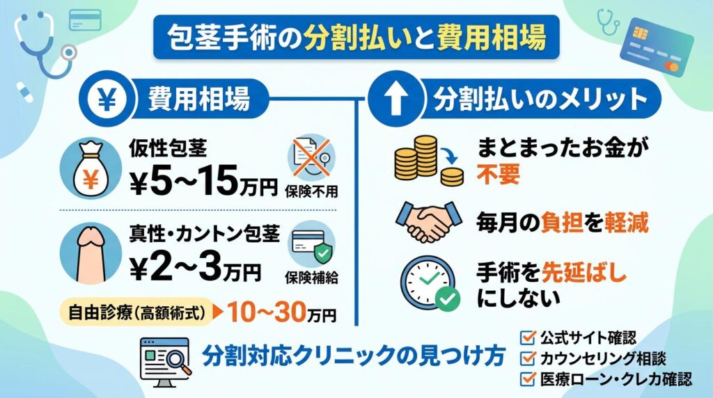 包茎手術の分割払いの基本として費用相場を押さえよう