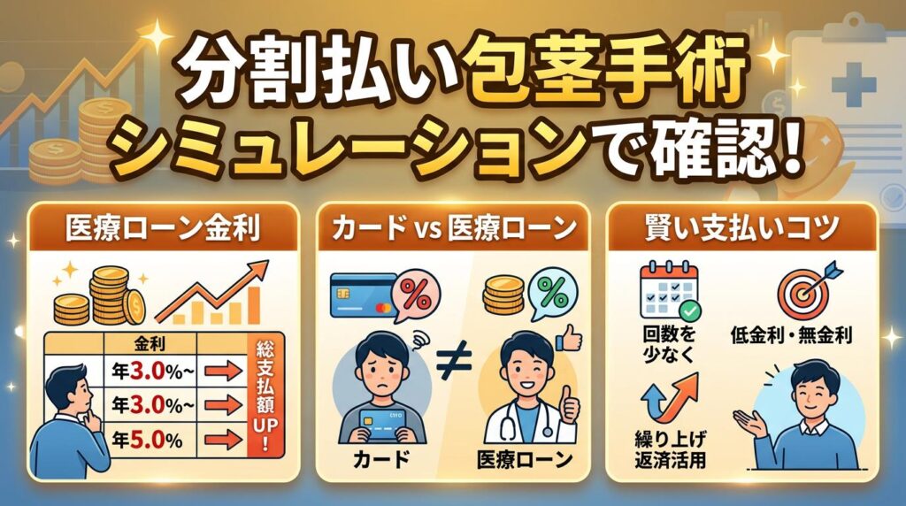 分割払いで増える包茎手術の総支払額をシミュレーションで確認しよう