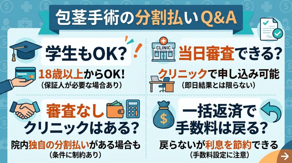 包茎手術の分割払いに関するよくある質問