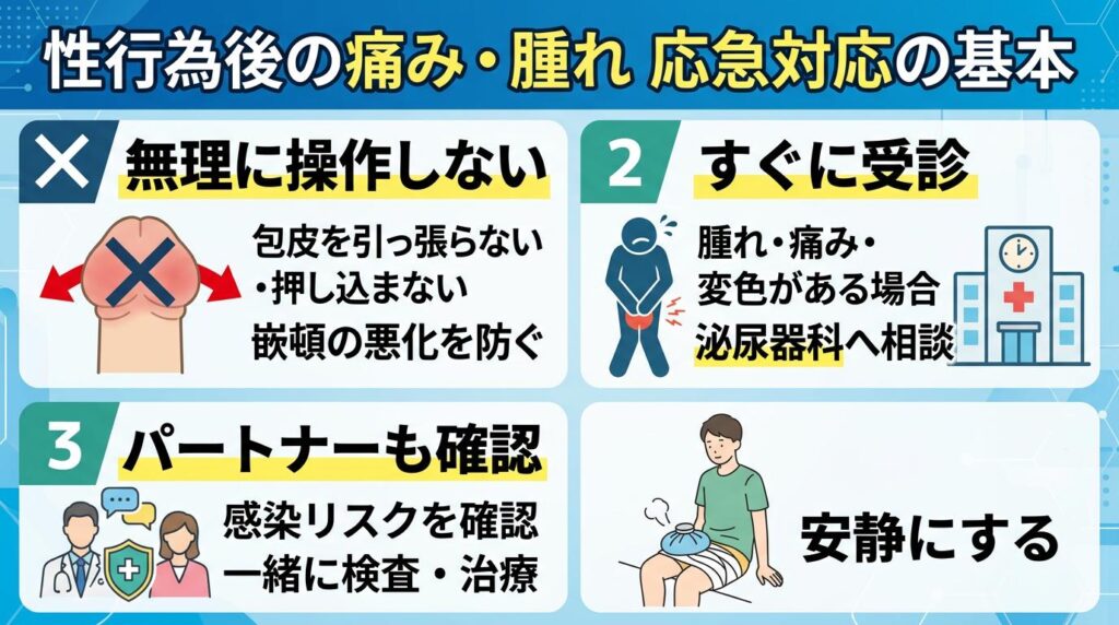 性行為後の痛みや腫れへの正しい応急対応