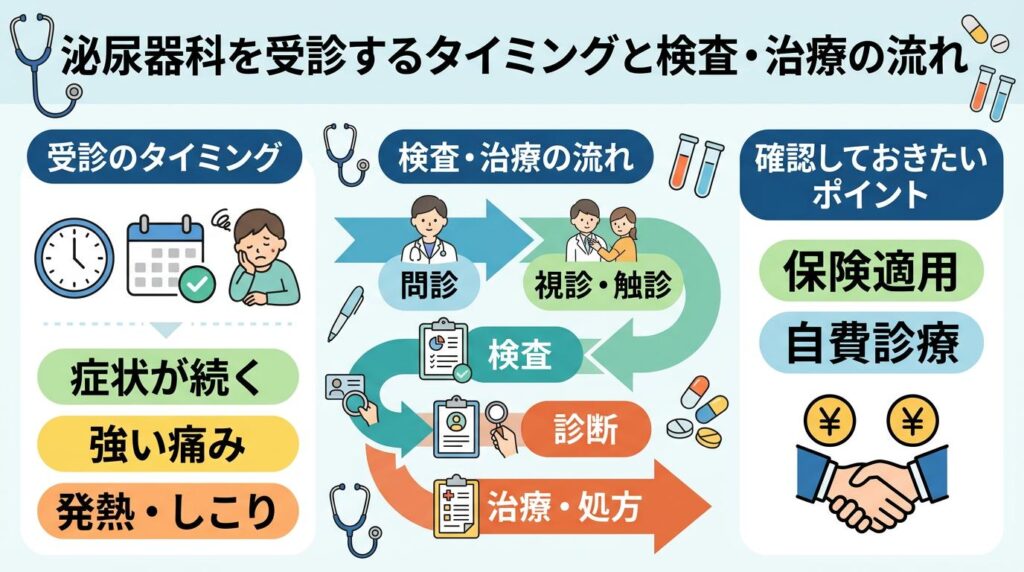 泌尿器科を受診するタイミングと検査・治療の流れ