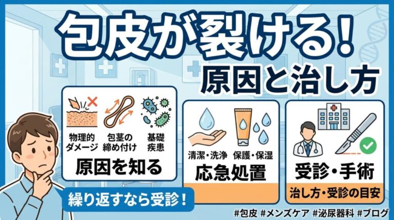包皮が裂ける原因と治し方|繰り返すなら受診の目安を確認 | 包茎手術なび
