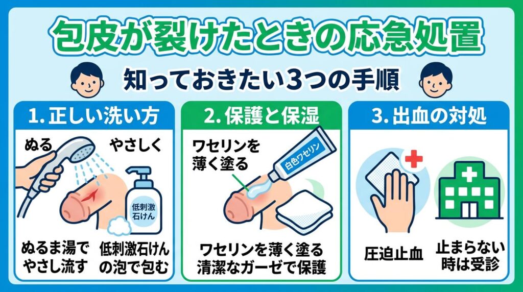 包皮が裂けたときの応急処置