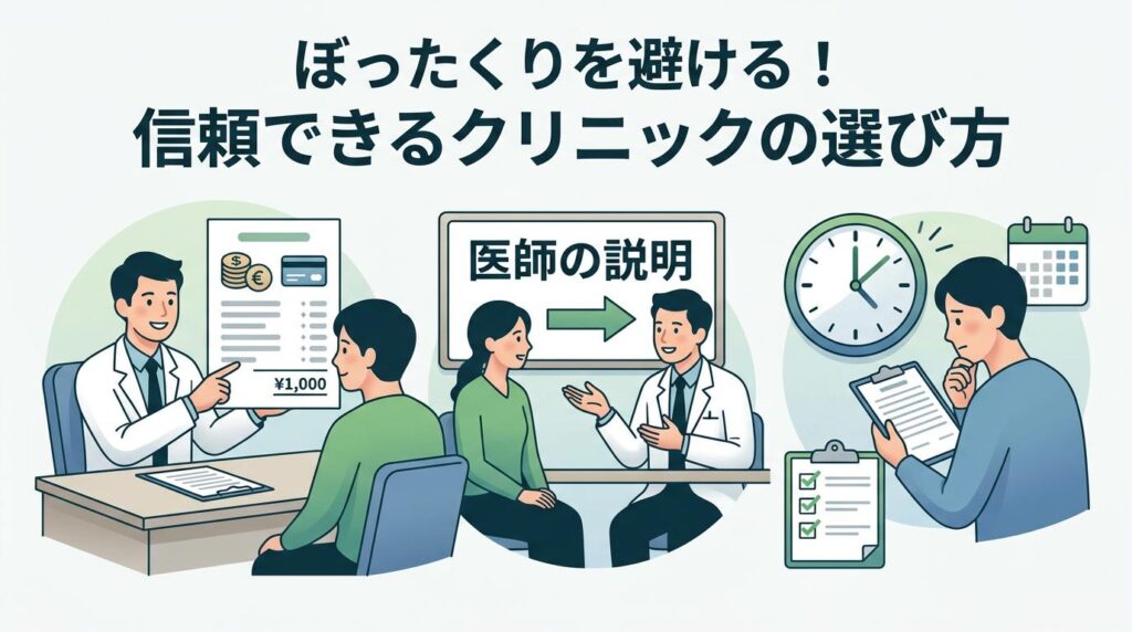 ぼったくりを避ける！信頼できるクリニックの選び方