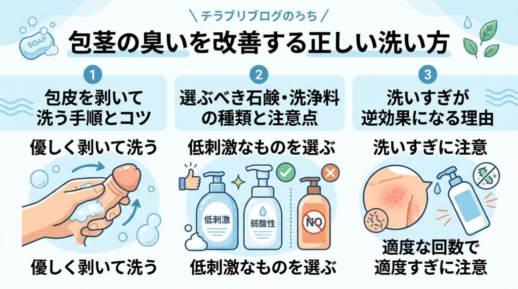 包茎の臭いを改善する正しい洗い方