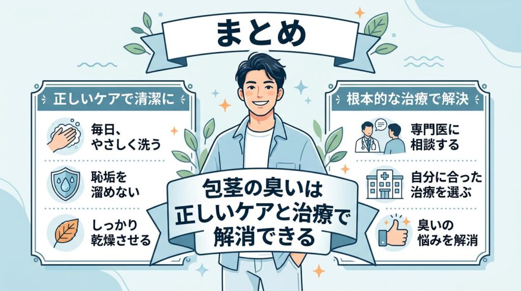 まとめ｜包茎の臭いは正しいケアと治療で解消できる