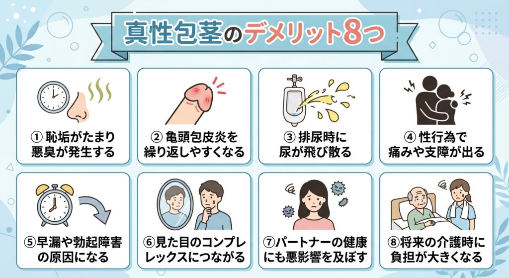 真性包茎のデメリット8つ