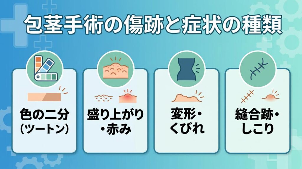 包茎手術の傷跡に現れる主な症状と種類