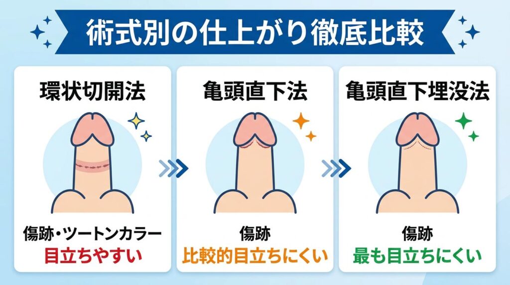包茎手術の術式別の仕上がり徹底比較