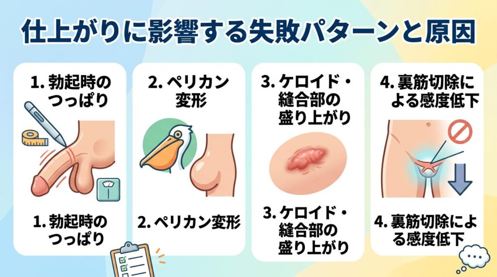 仕上がりに影響する失敗パターンと原因