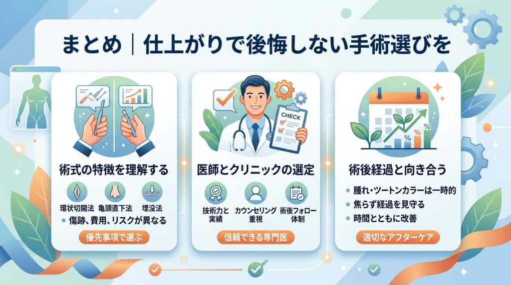 まとめ｜仕上がりで後悔しない手術選びを
