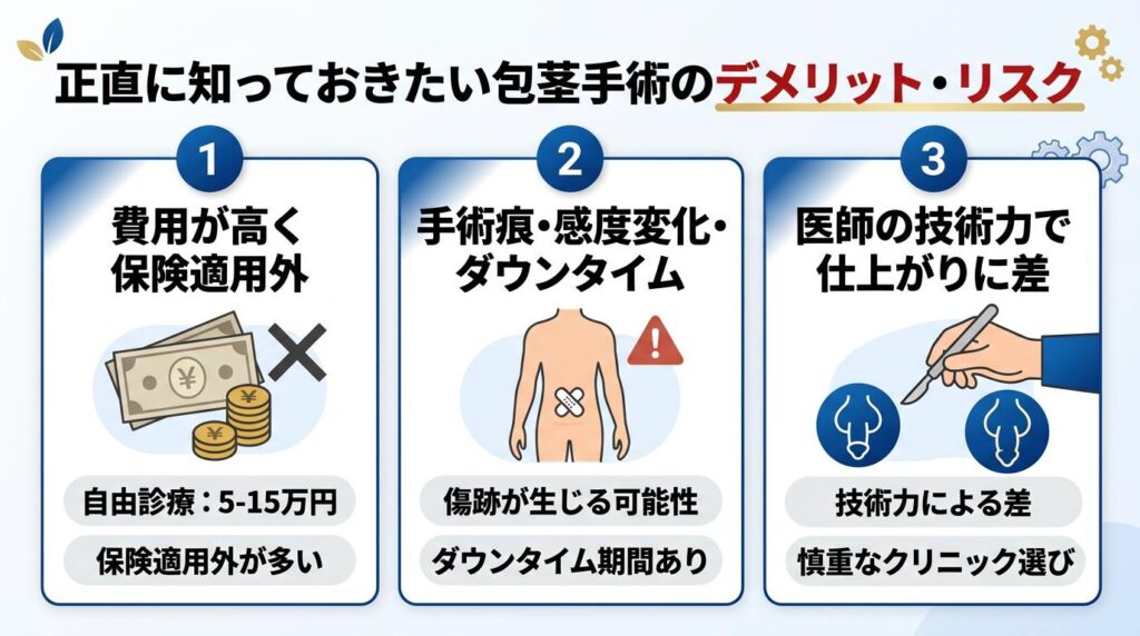 正直に知っておきたい包茎手術のデメリット・リスク