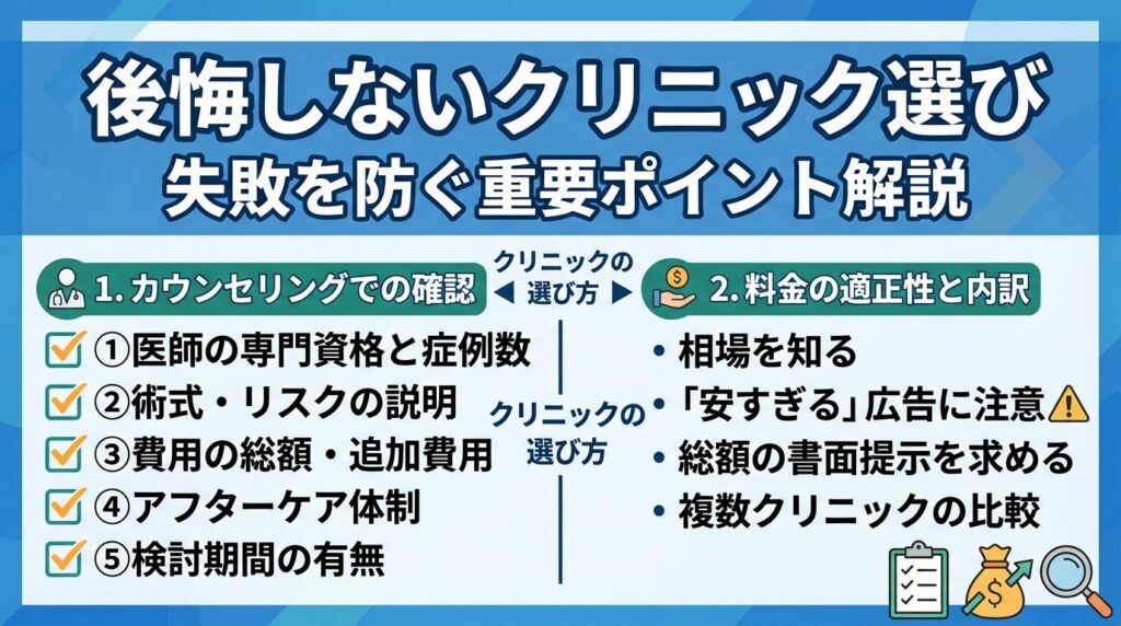 後悔しないクリニックの選び方と確認すべきポイント