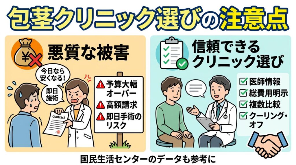 悪質な包茎クリニックの見分け方と高額請求トラブルの実態
