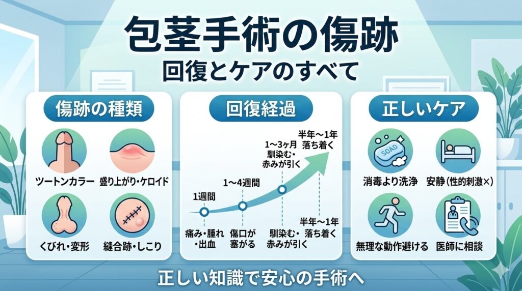 包茎手術の傷跡が心配な方へ｜原因・経過・正しいケアを解説