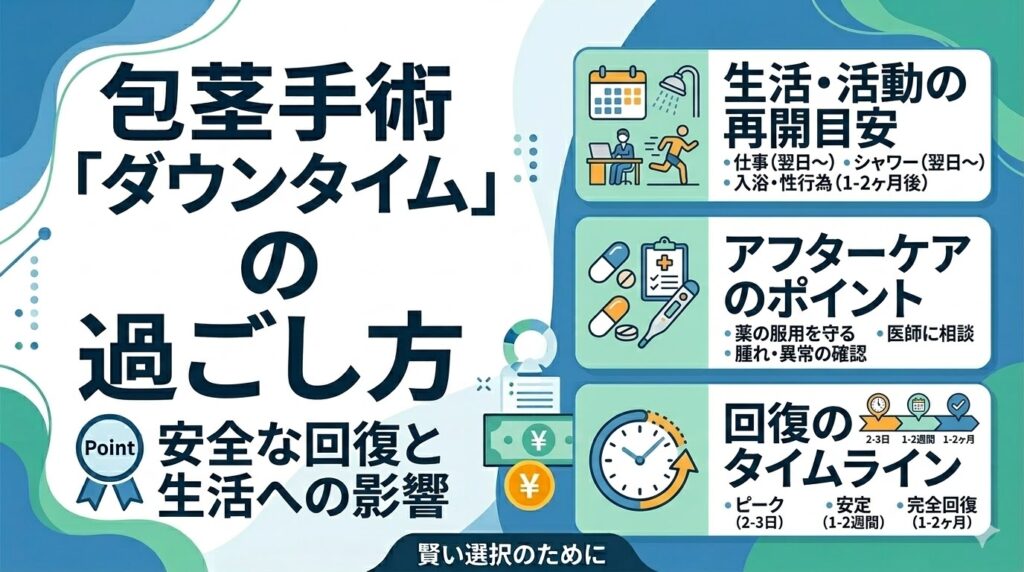 包茎手術後のダウンタイムと生活への影響