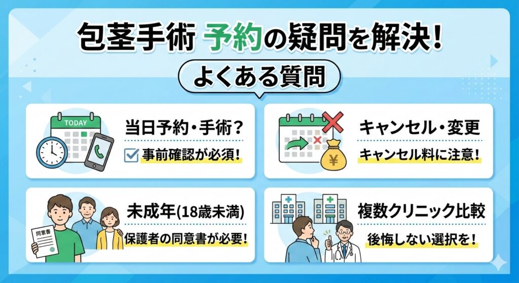 包茎手術の予約に関するよくある質問