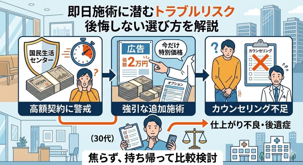 包茎の即日施術に潜むトラブルリスク