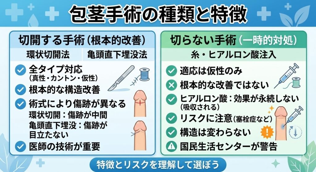 包茎手術の種類と特徴