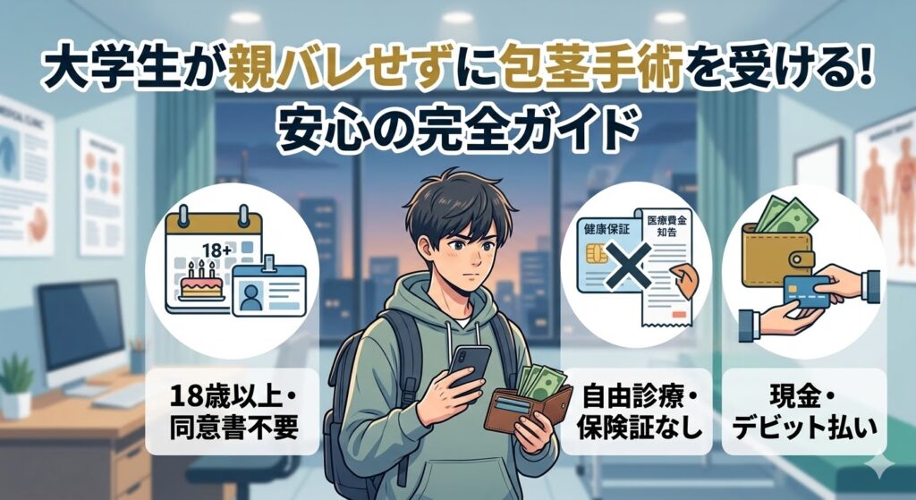 大学生が包茎手術を親にバレずに受けることは可能か