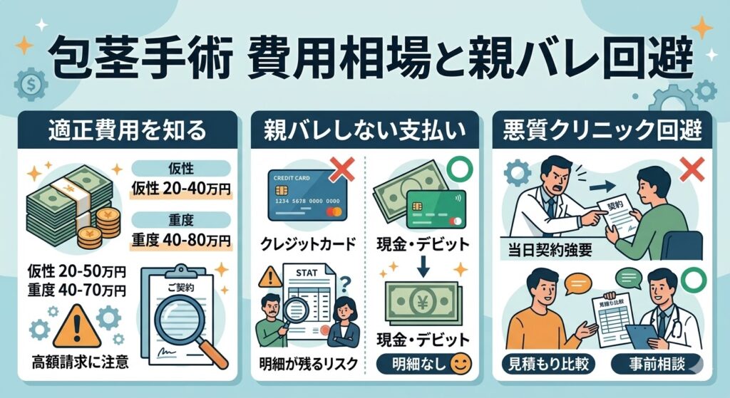 包茎手術費用の相場と親バレしない支払い方法