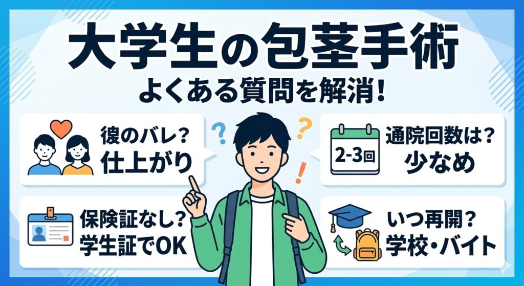 大学生の包茎手術に関するよくある質問