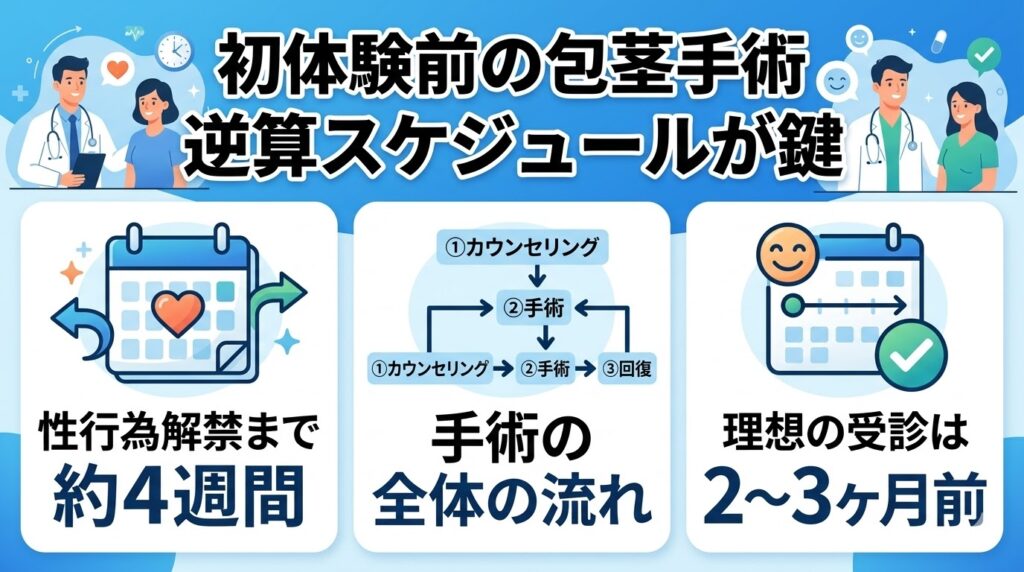 初体験前に包茎手術を受けるなら逆算スケジュールが鍵