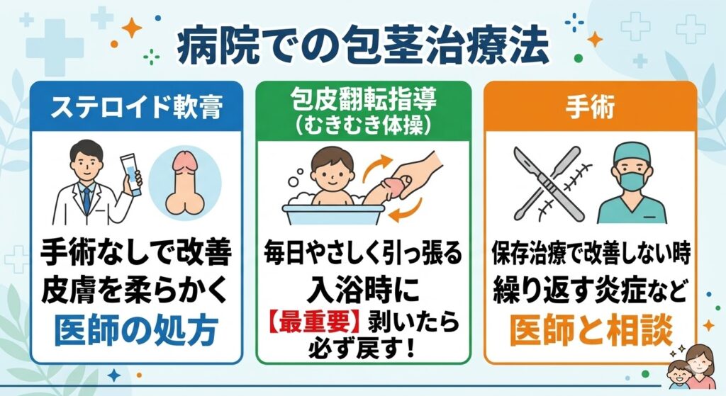 病院でおこなわれる包茎の治療法