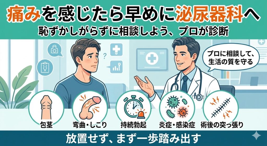 まとめ｜痛みを感じたら早めに泌尿器科へ