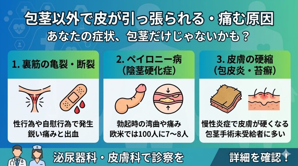 包茎以外で皮が引っ張られる・痛む原因