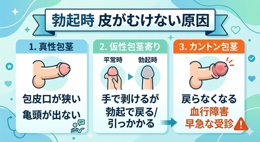 勃起しても皮がむけない状態の原因とは