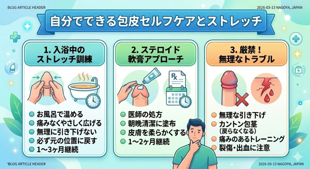 自分でできるセルフケアと包皮伸展トレーニング