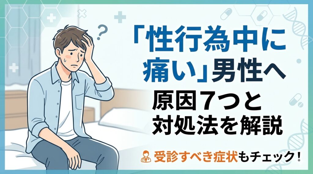 性行為中に痛い男性へ｜原因7つと対処法・受診すべき症状を解説