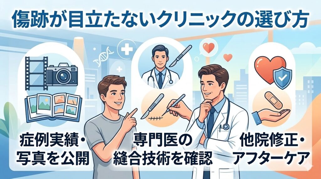 傷跡が目立たないクリニックの選び方
