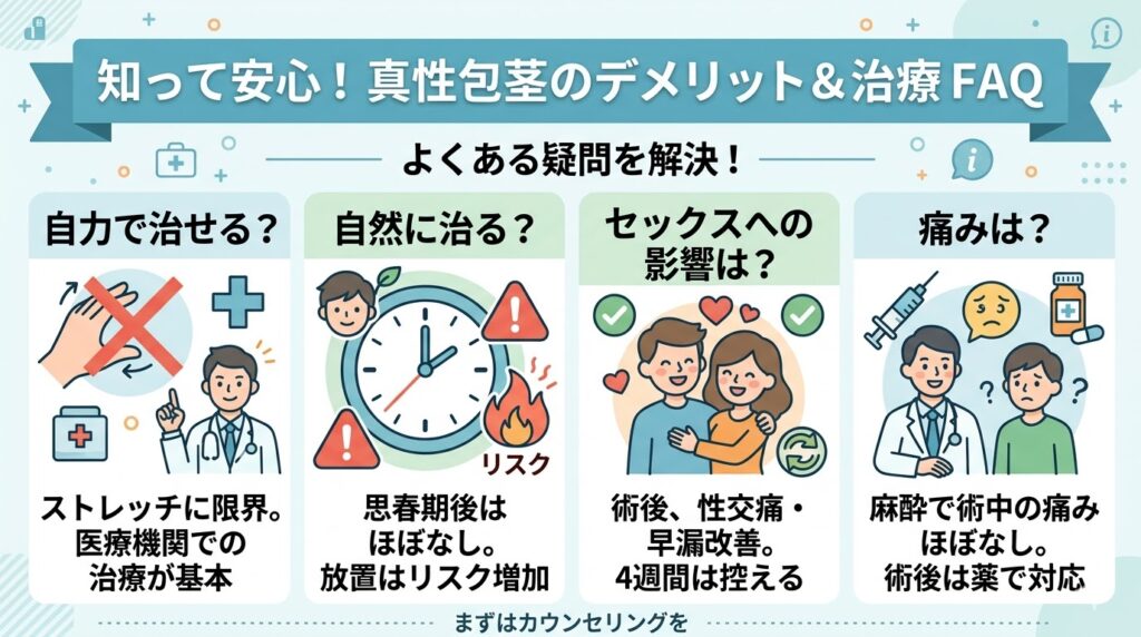真性包茎のデメリットに関するよくある質問