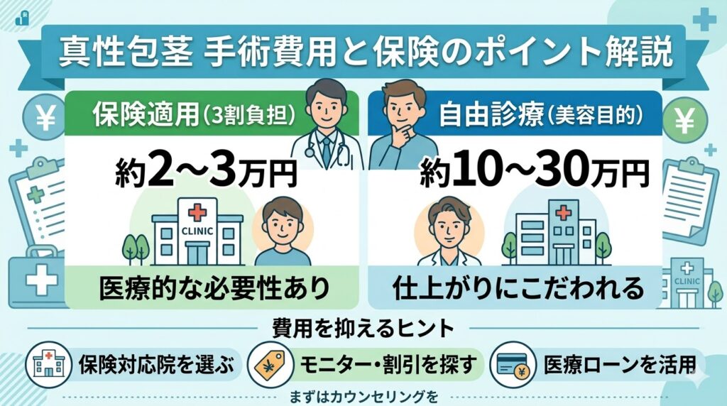 真性包茎の手術費用と保険適用の条件