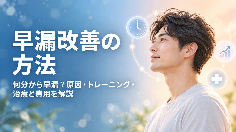 早漏改善の方法｜何分から早漏？原因・トレーニング・治療と費用を解説