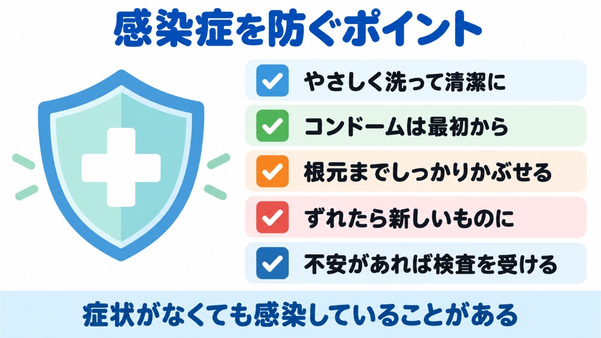 衛生と性感染症を防ぐためのポイントのチェックリスト